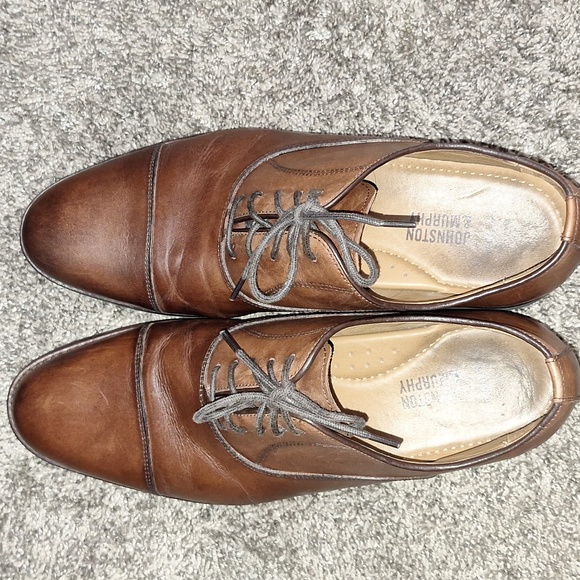 Johnston & Murphy "Hollis" cap toe oxford leather lace up dress shoes - 9M - Picture 6 of 10
